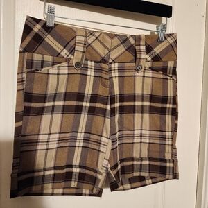 Stoosh Brown Plaid Shorts Size 3